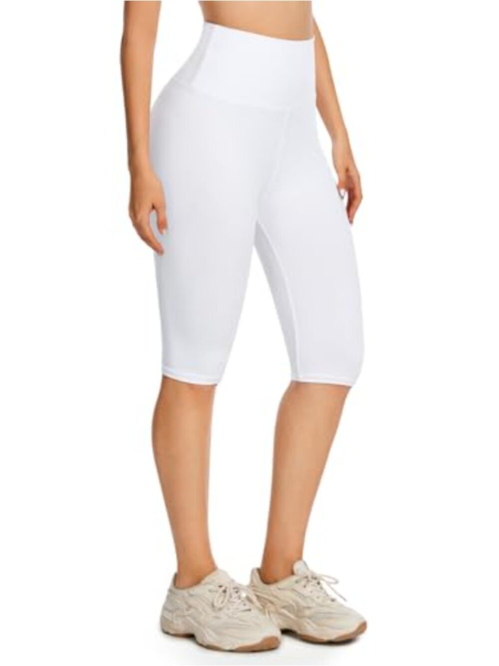 Capri Leggings High Waisted Yoga Pants Knee Length Workout Running Biker Shorts